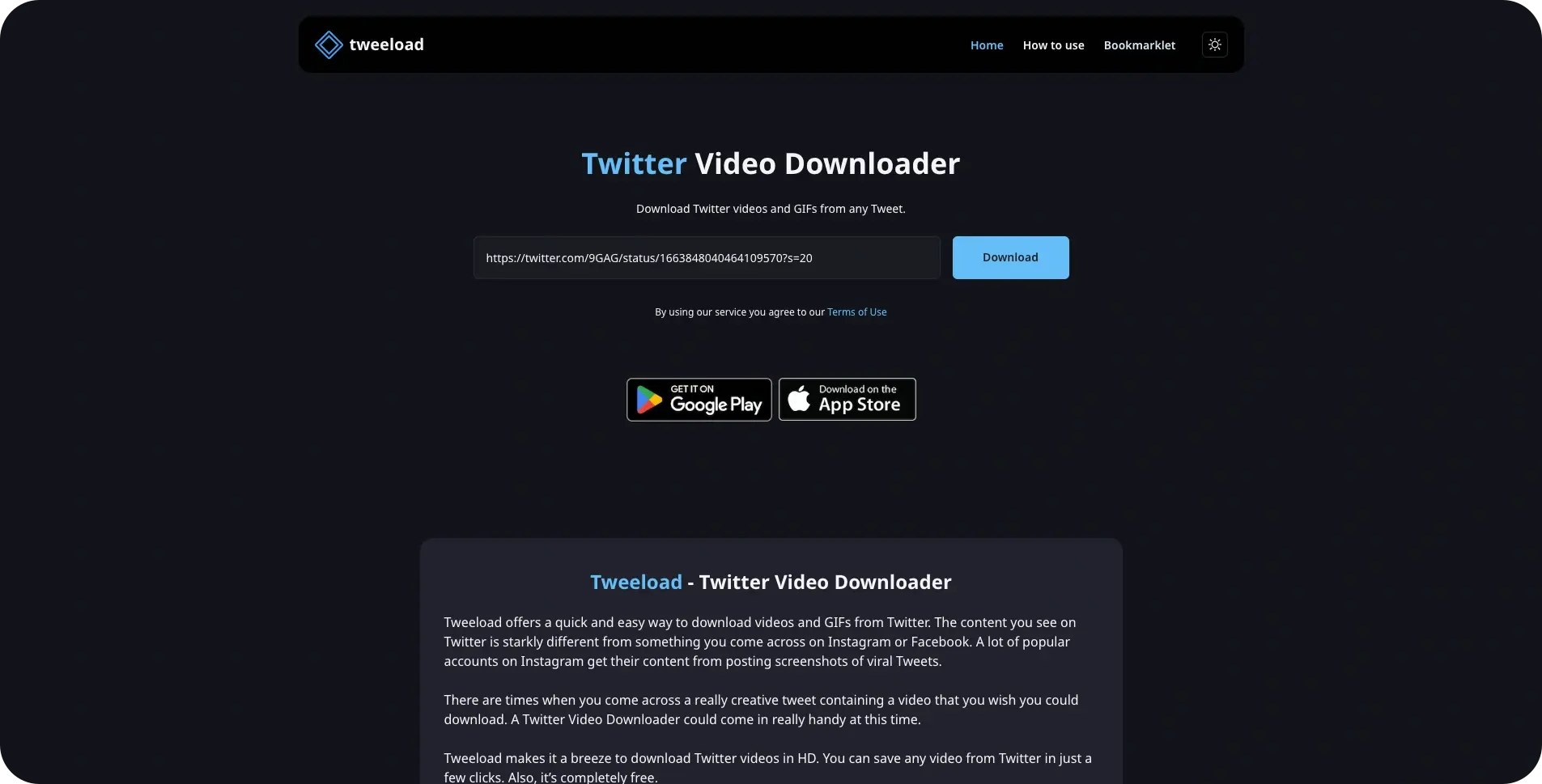 Tweeload paste link to download